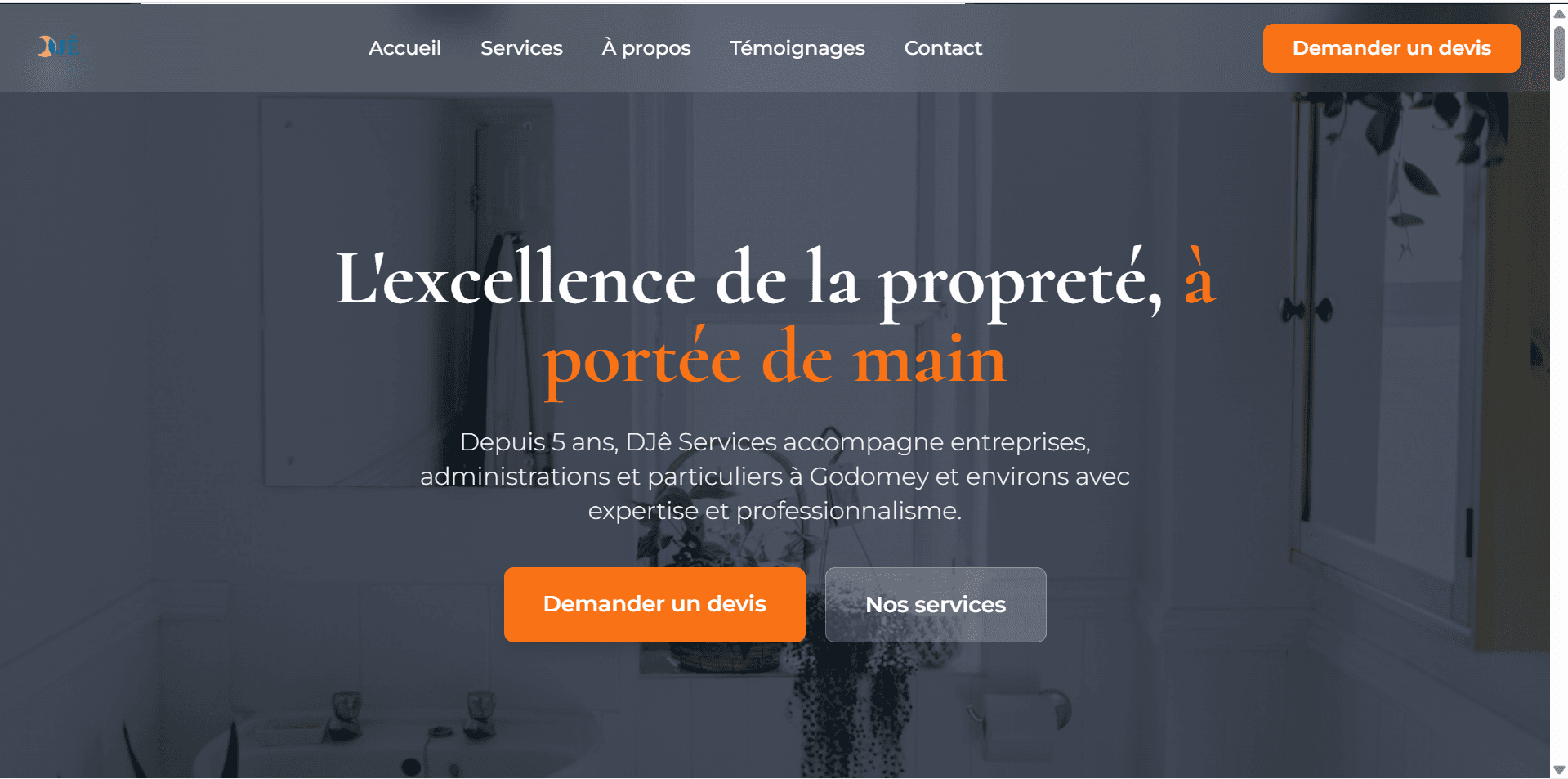 DJE Services - React web development project showcasing full-stack expertise