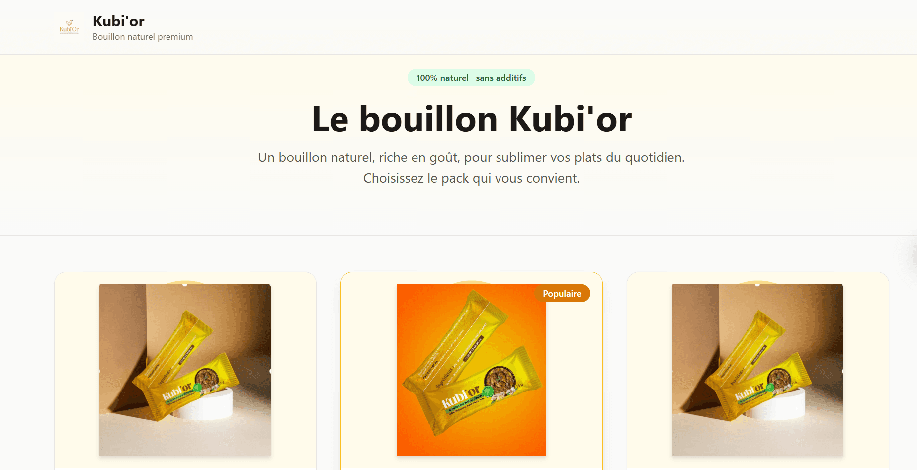 Kubi’or — E-commerce · Payments product built by Onel EZIN